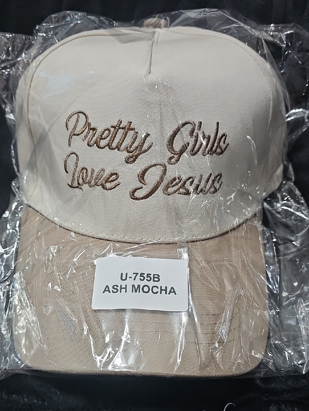 Zenana . Pretty Girls Love Jesus Baseball Cap - Ash Mocha